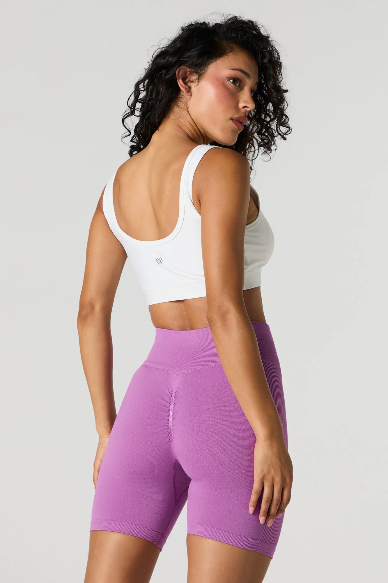 Actif Short de cycliste sans couture uni