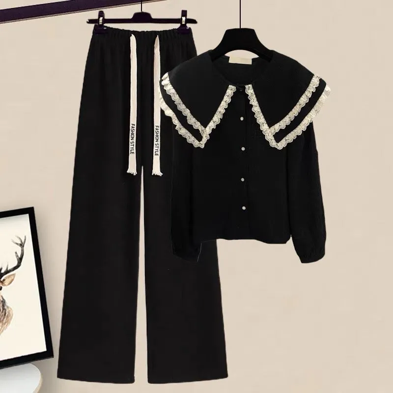 Autumn small people look taller wearing small fragrant fashion suits women's autumn style shirts, jackets and pants two-piece se