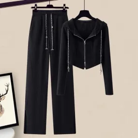 Autumn women's new style spring and autumn small casual sports suit women's autumn clothing with pure desire short sweatshirt pa