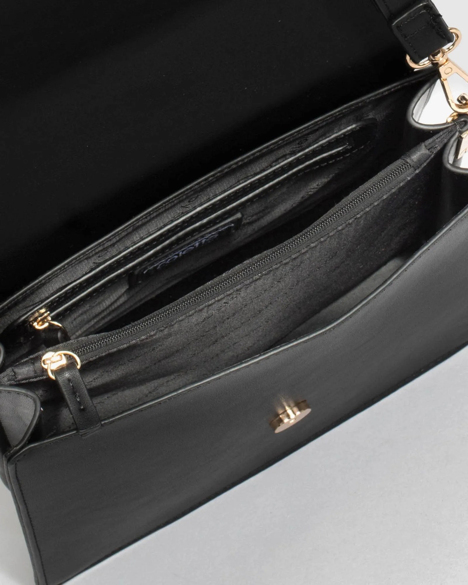 Black Andela Lock Crossbody Bag
