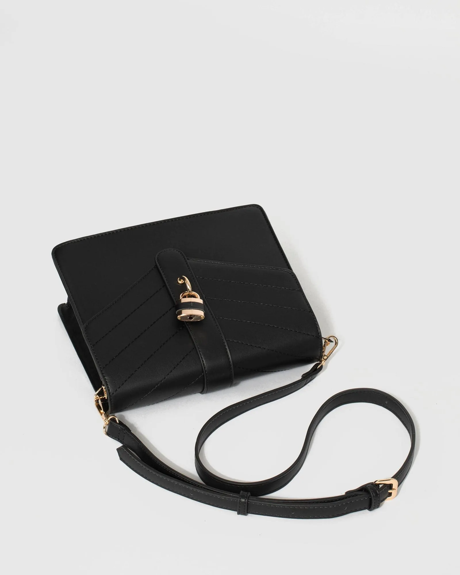 Black Andela Lock Crossbody Bag