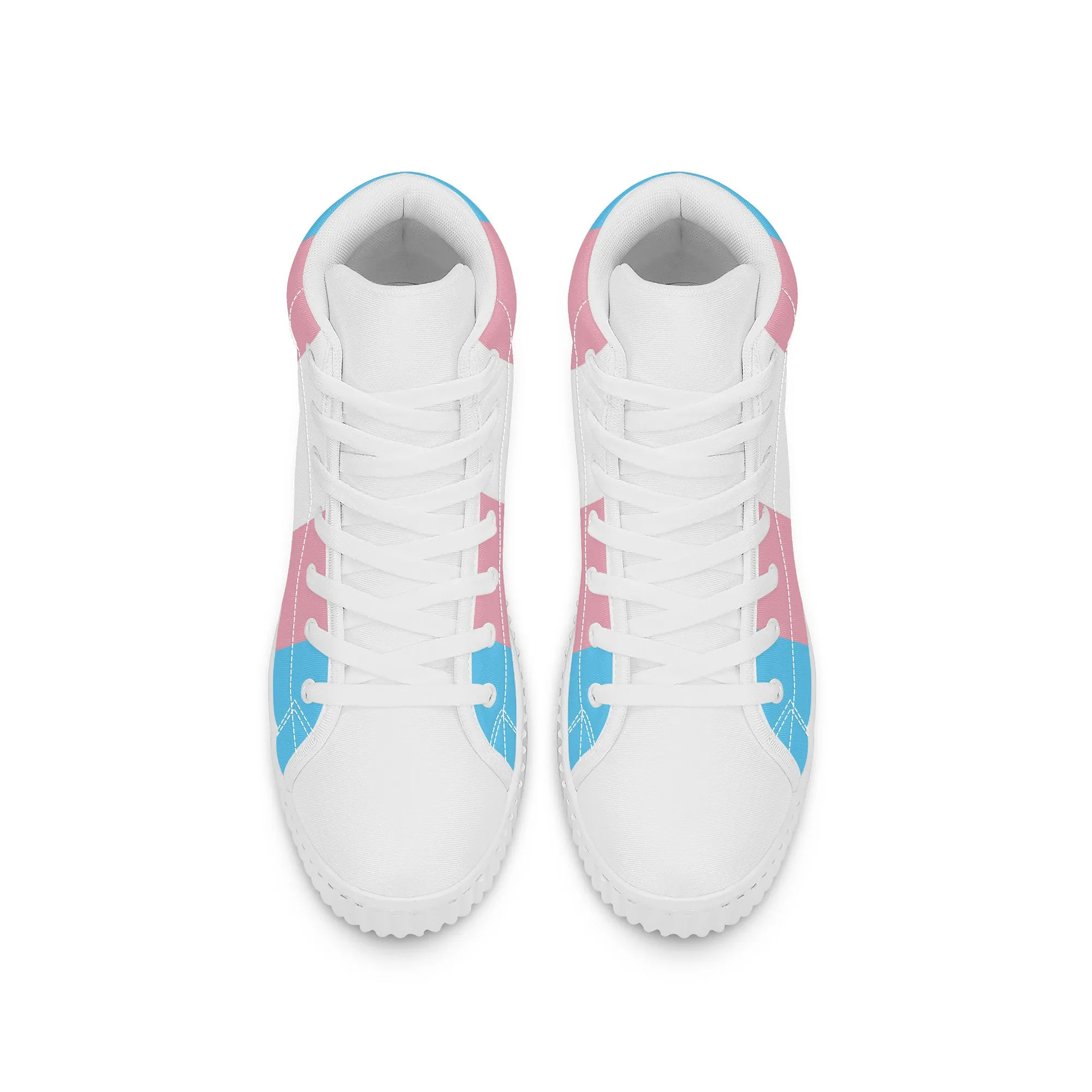 Blue Pink White All-Over Pride High-Top Canvas Platform Sneakers