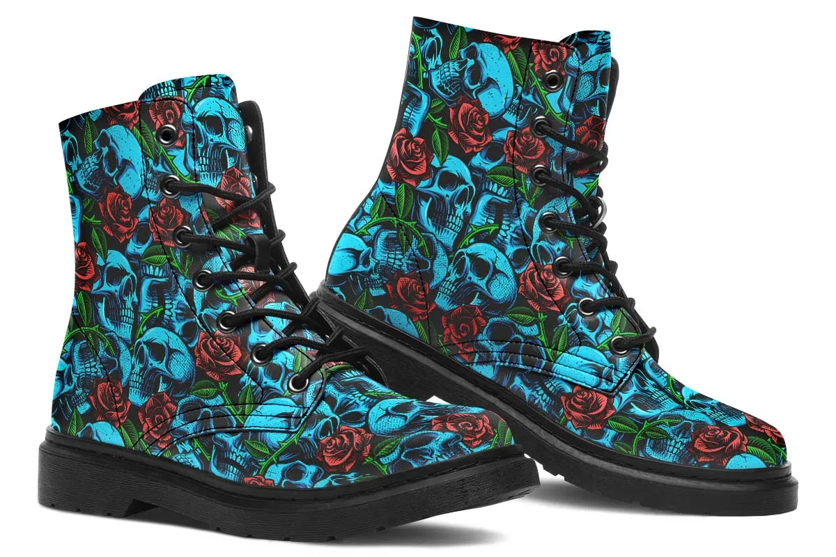 Blue Skull And Roses