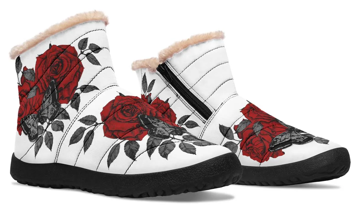 Butterfly And Roses White