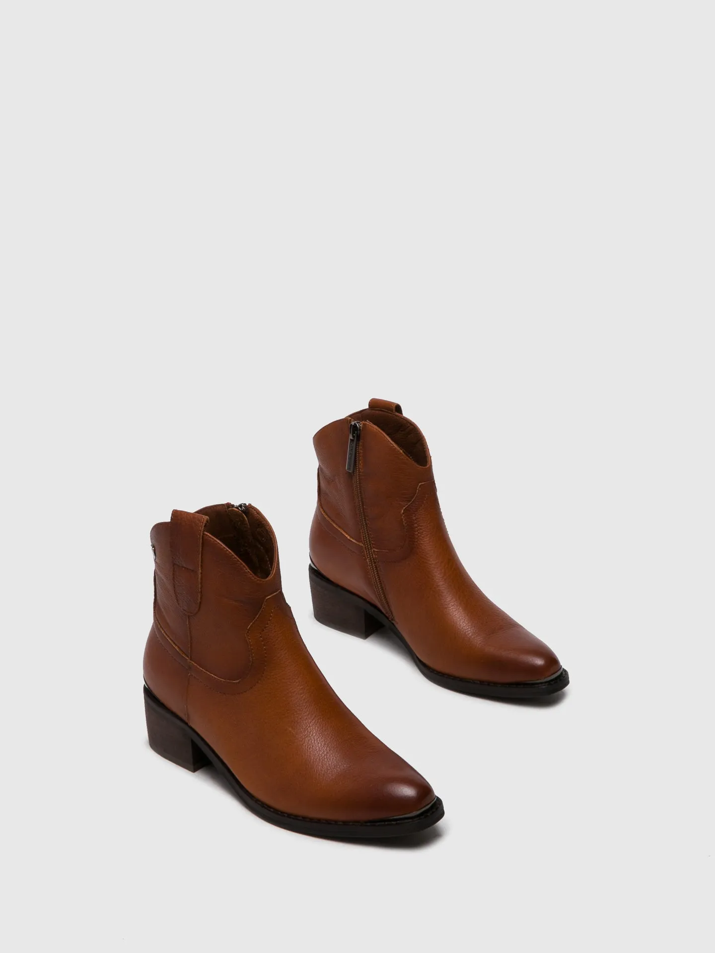 Camel Cowboy Ankle Boots