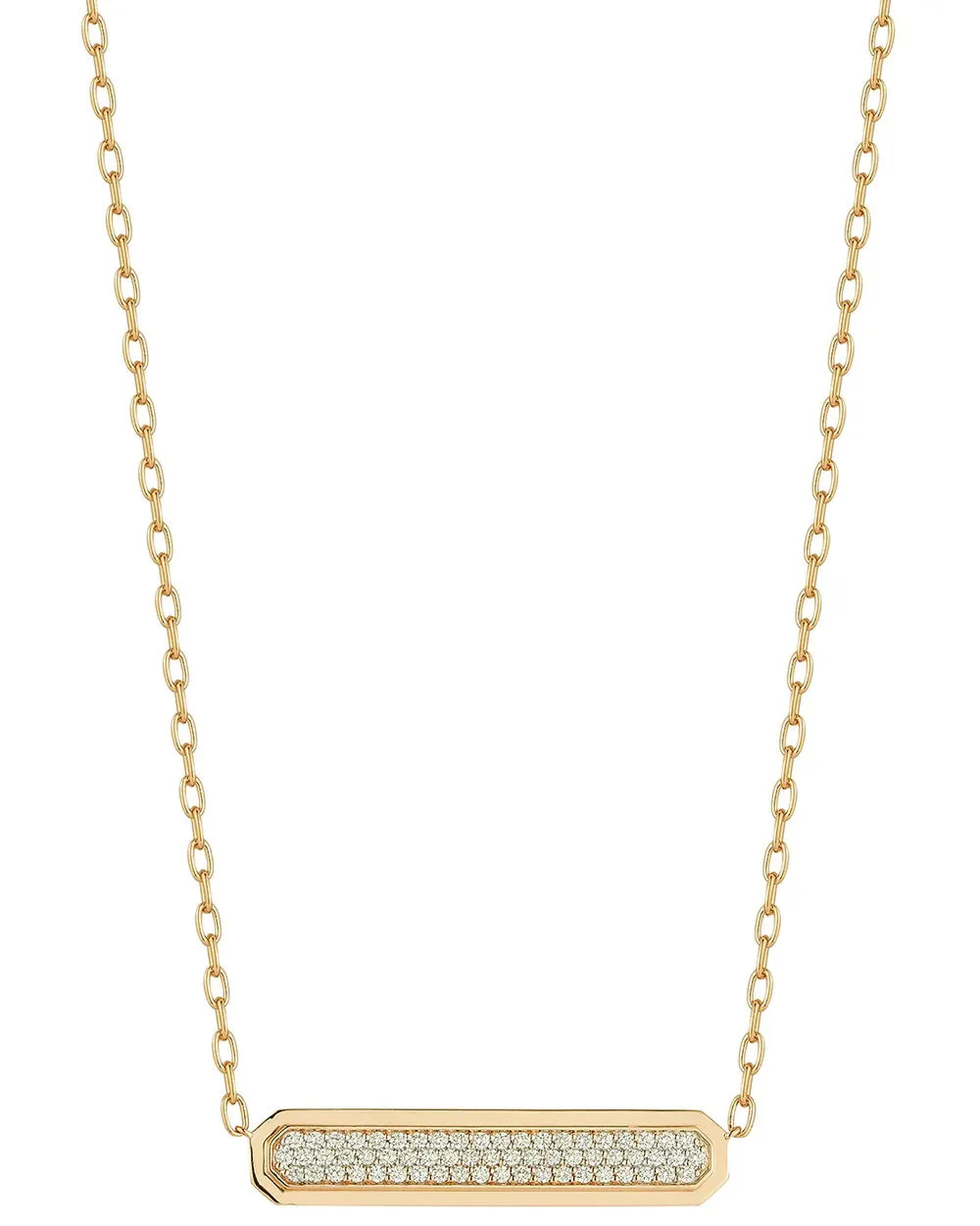 Carrington Diamond Weast-West ID Bar Pendant on Chain