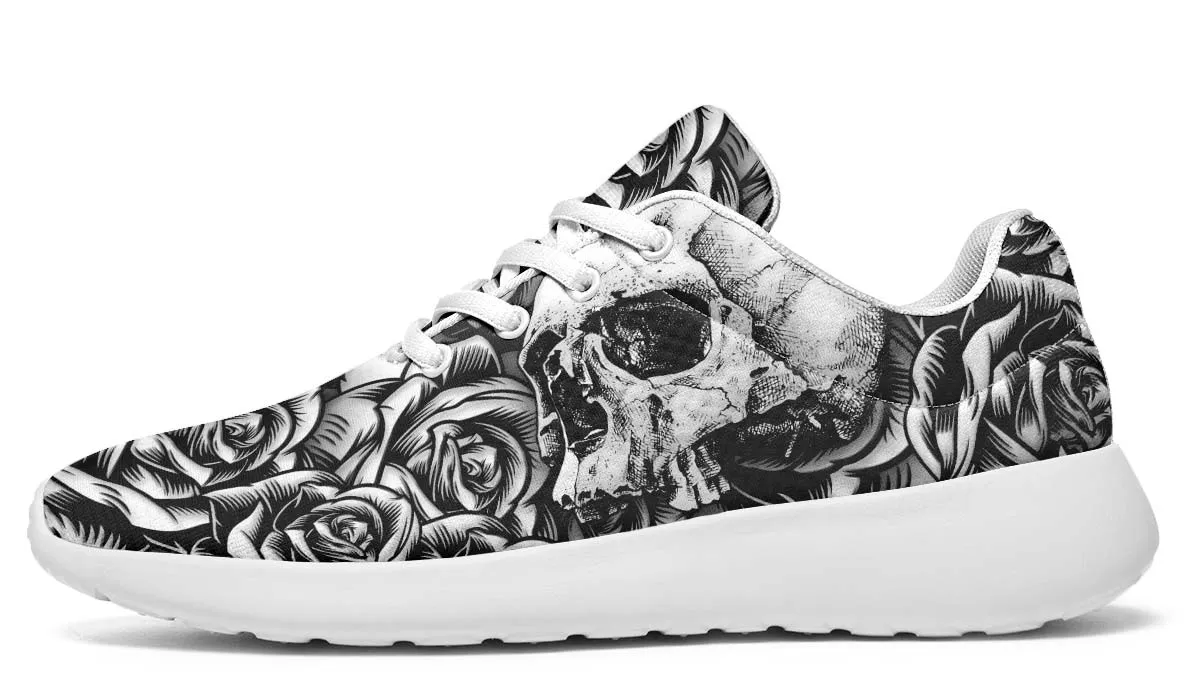 Cartoon Style Skeleton And Roses