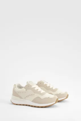 Chunky Contrast Panel Detail Sneakers