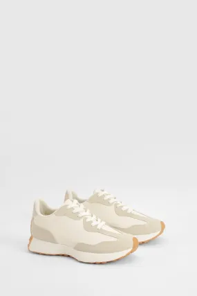 Chunky Sole Contrast Panel Sneakers