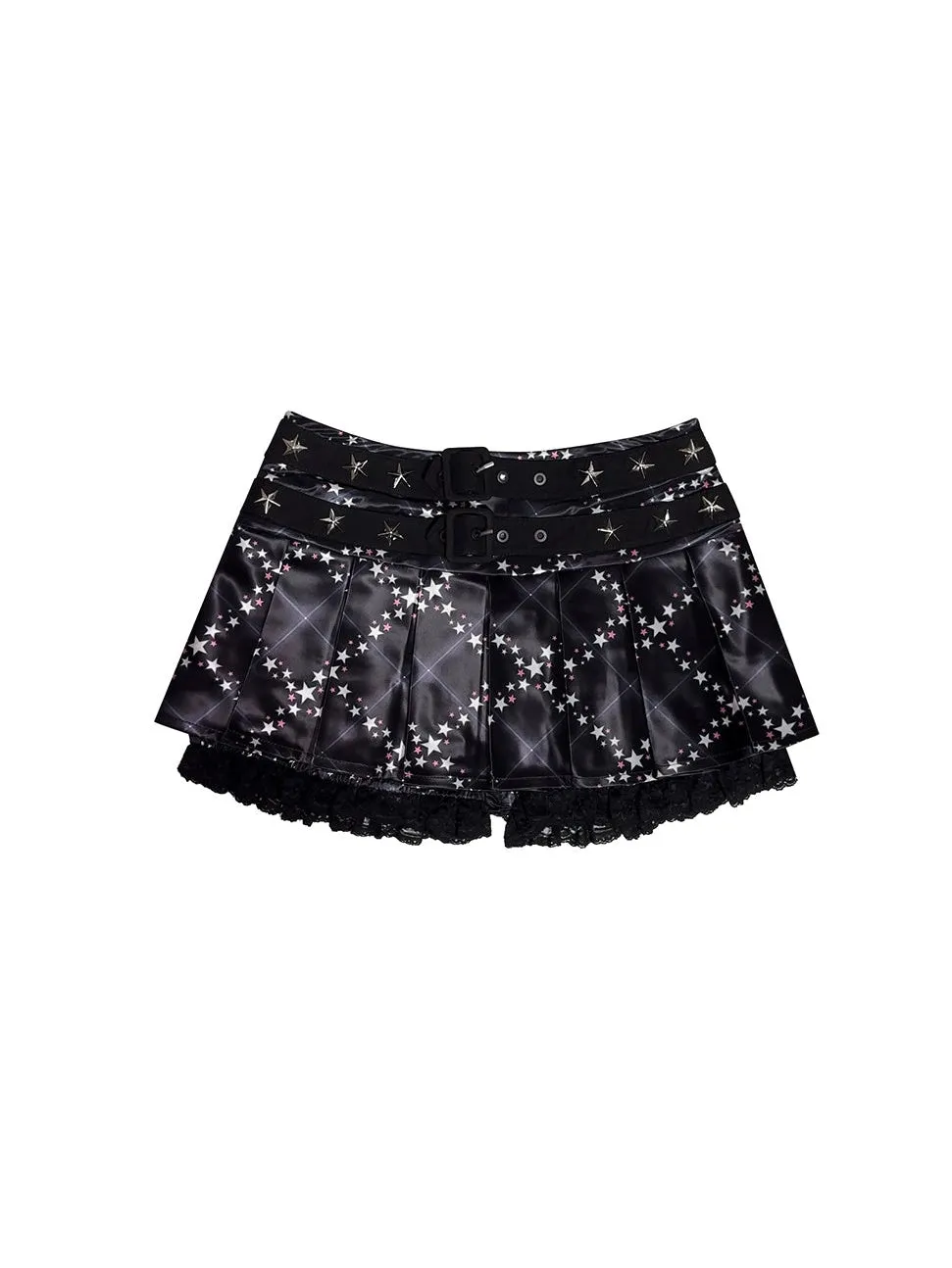 Five-pointed Star Print Pleated Skirt