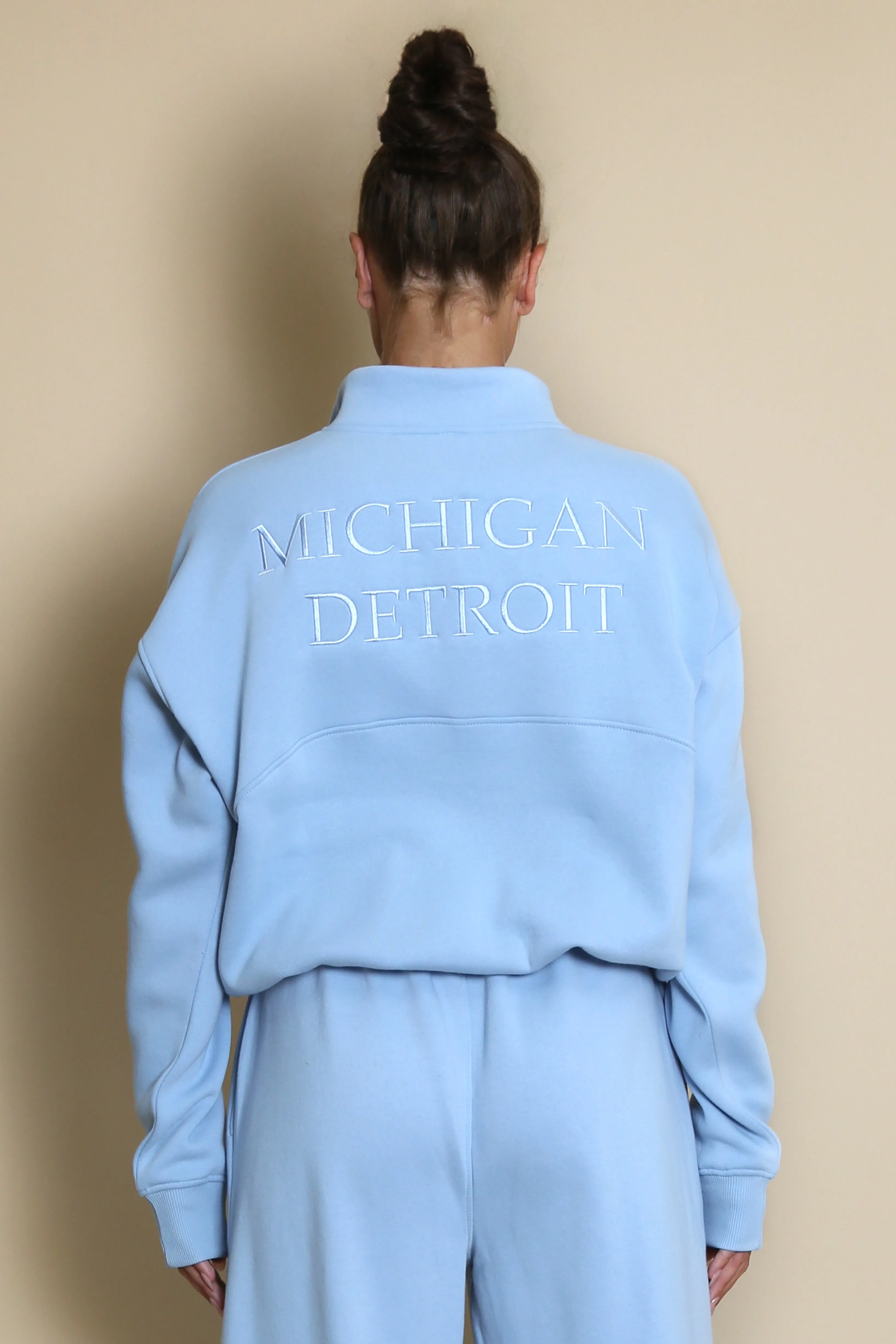 Half Zip Michigan Sweatshirt In Blue