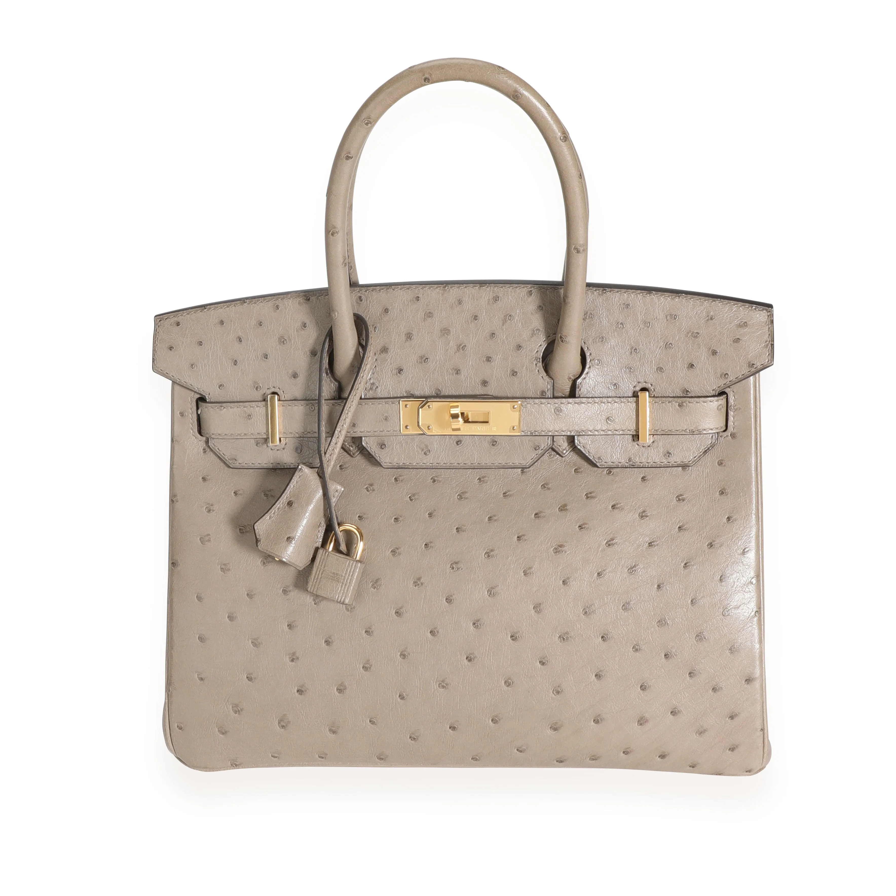 Hermès Gris Tourterelle Ostrich Birkin 30 GHW