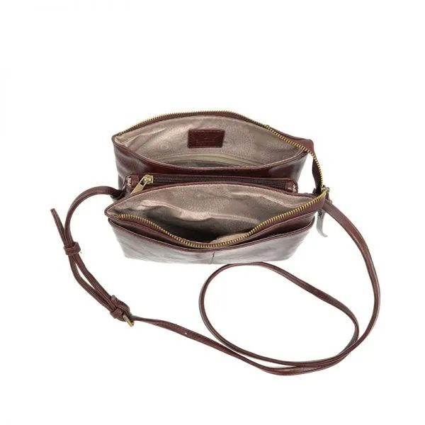 JOY SUSAN LIV MULTI POCKET CROSSBODY BAG OXBLOOD