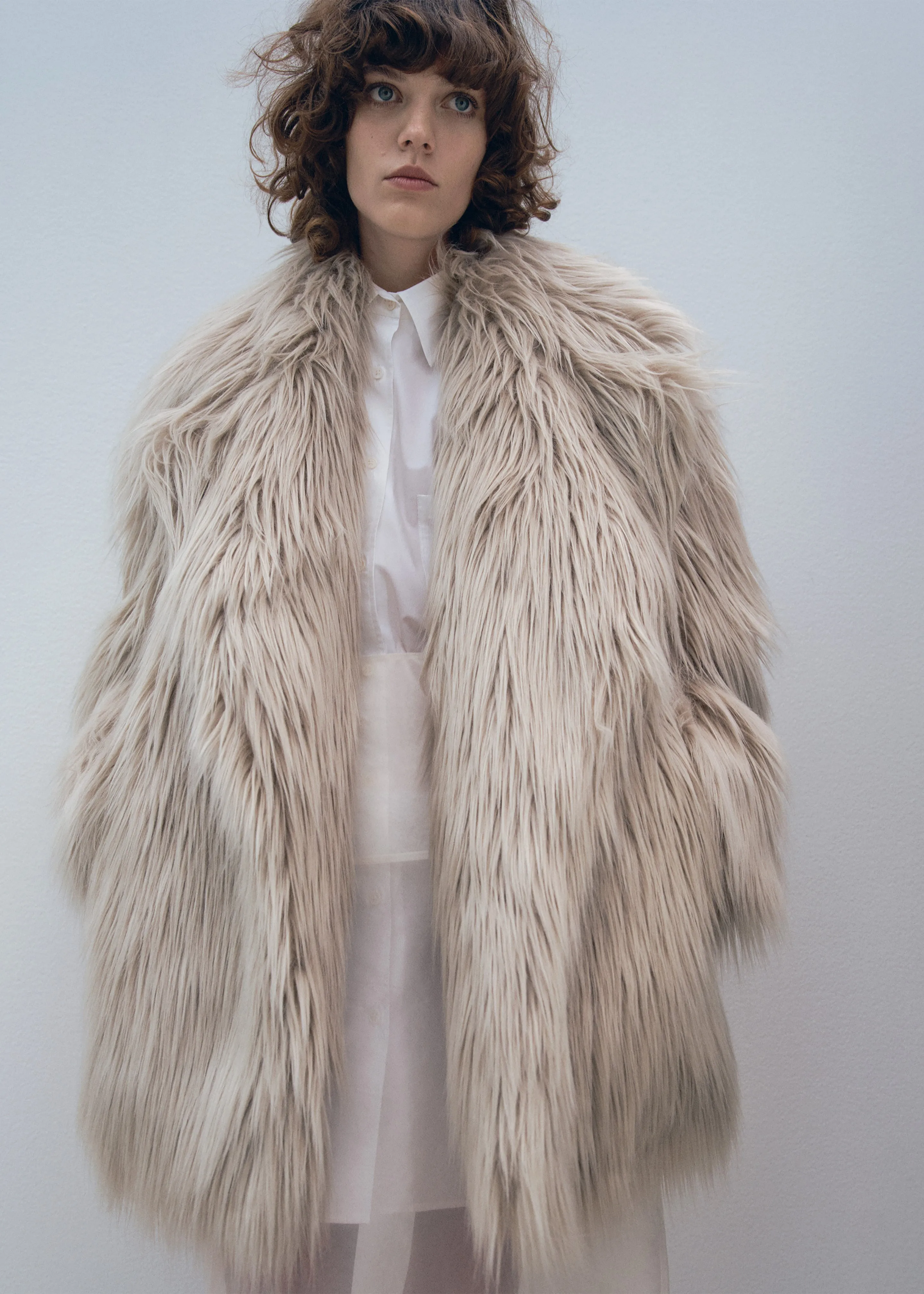Liza Short Faux Fur Coat - Grey