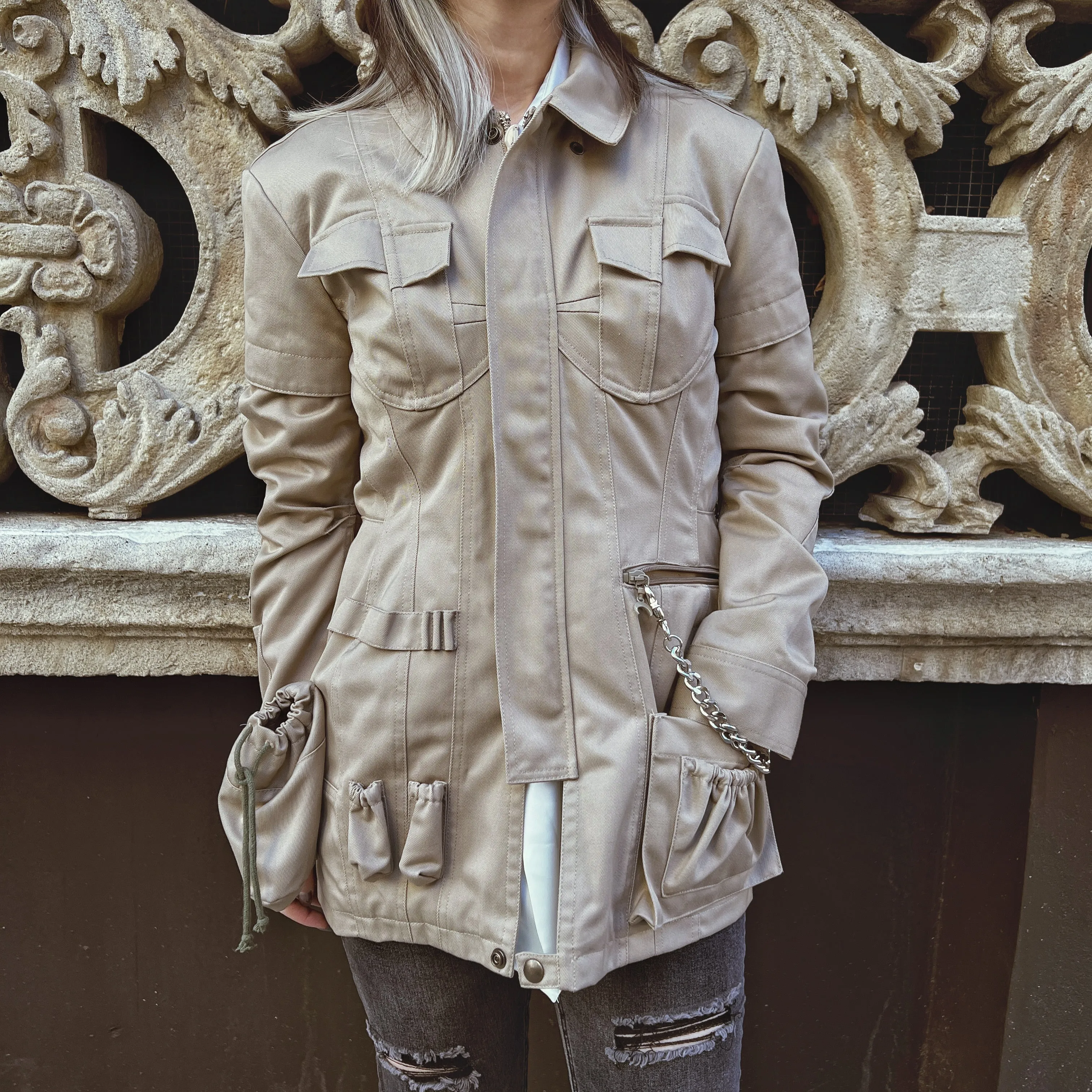 Marrine Serre Multi Pocket Beige Jacket
