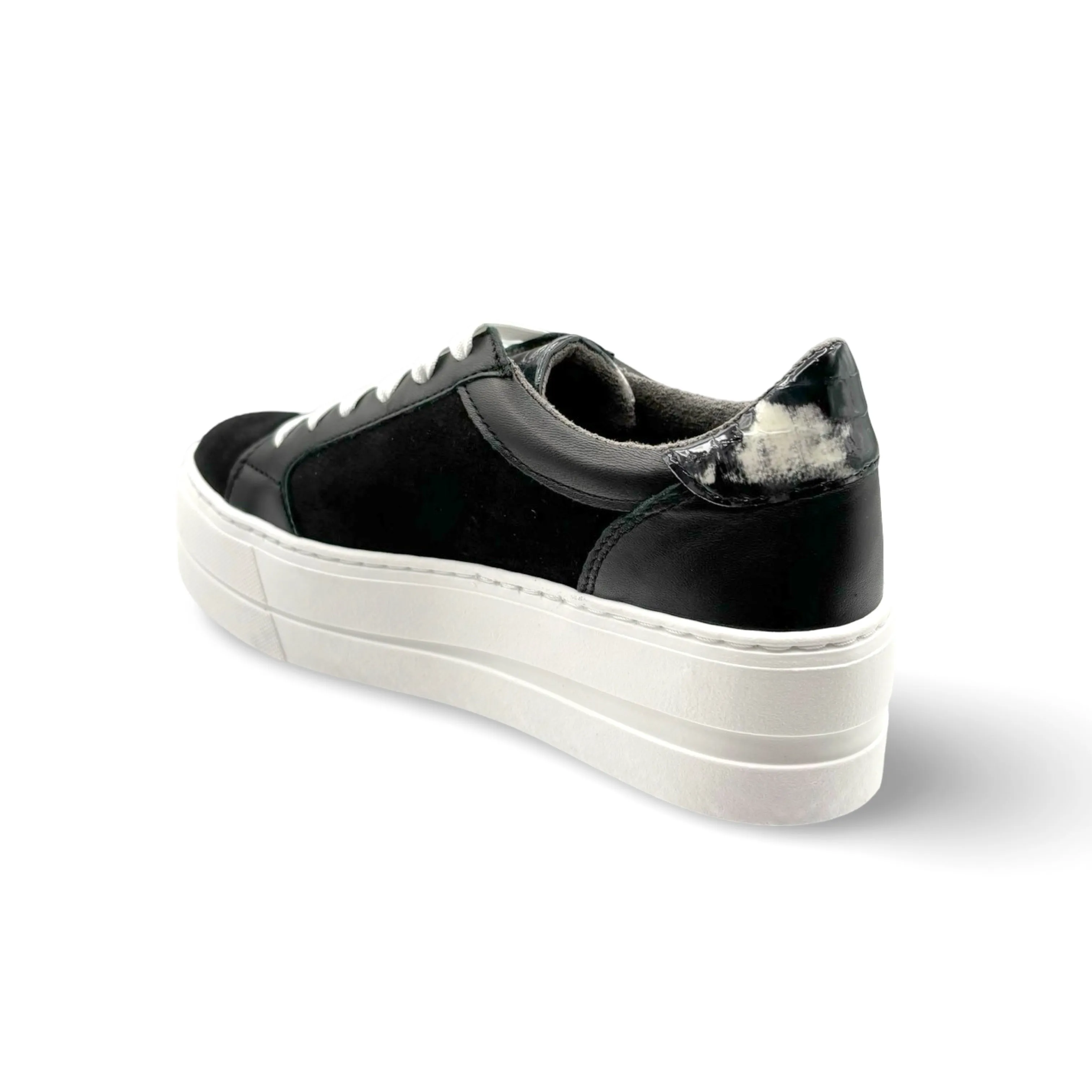 MAUDE Black Lace Up Trainer