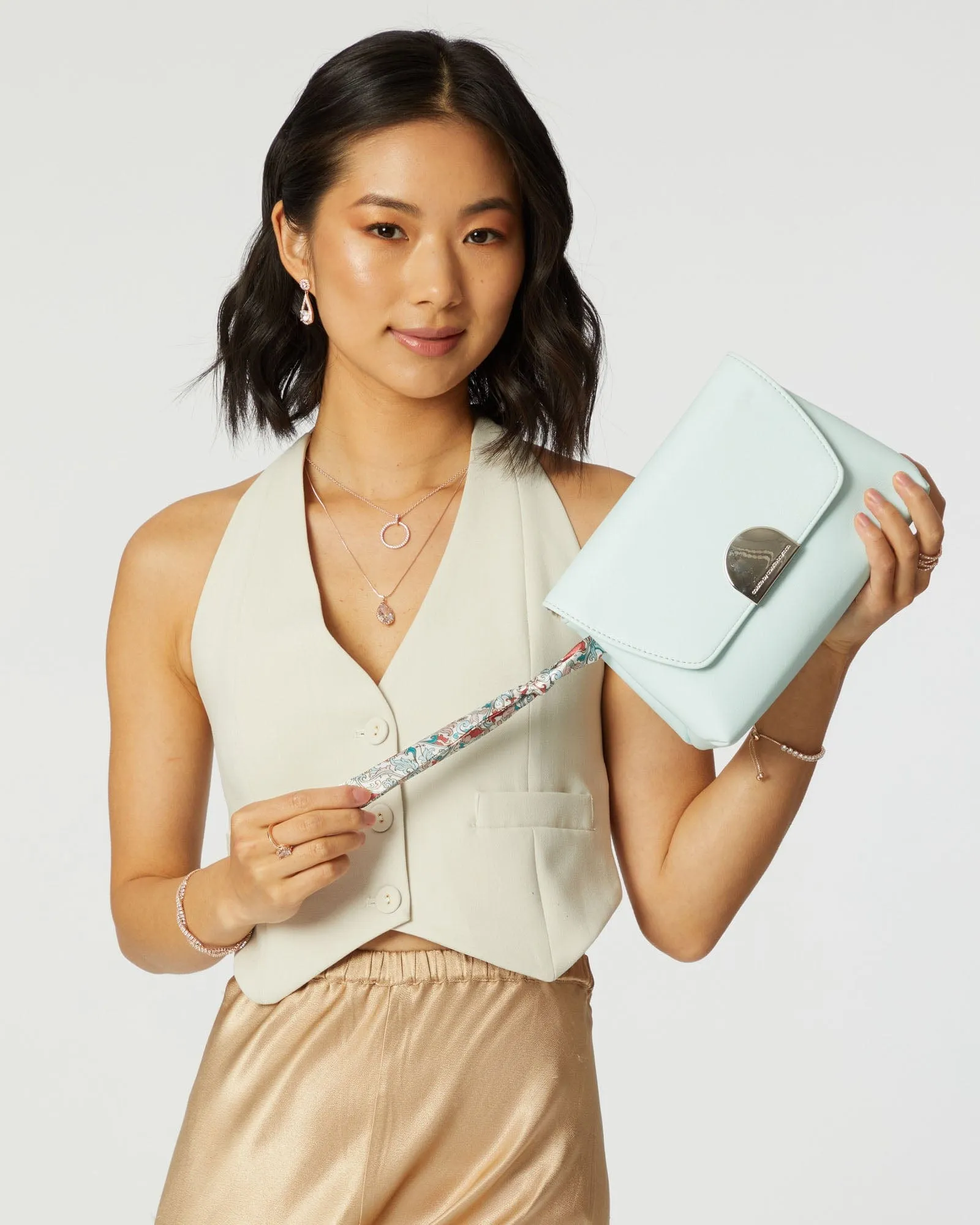 Miranda Scarf Green Clutch Bag