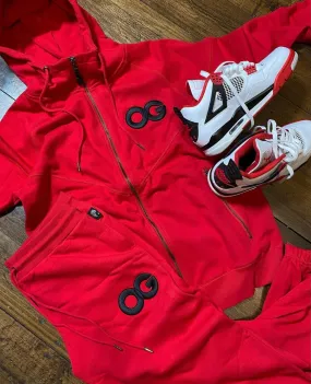 OG SWEAT SUIT RED BLACK