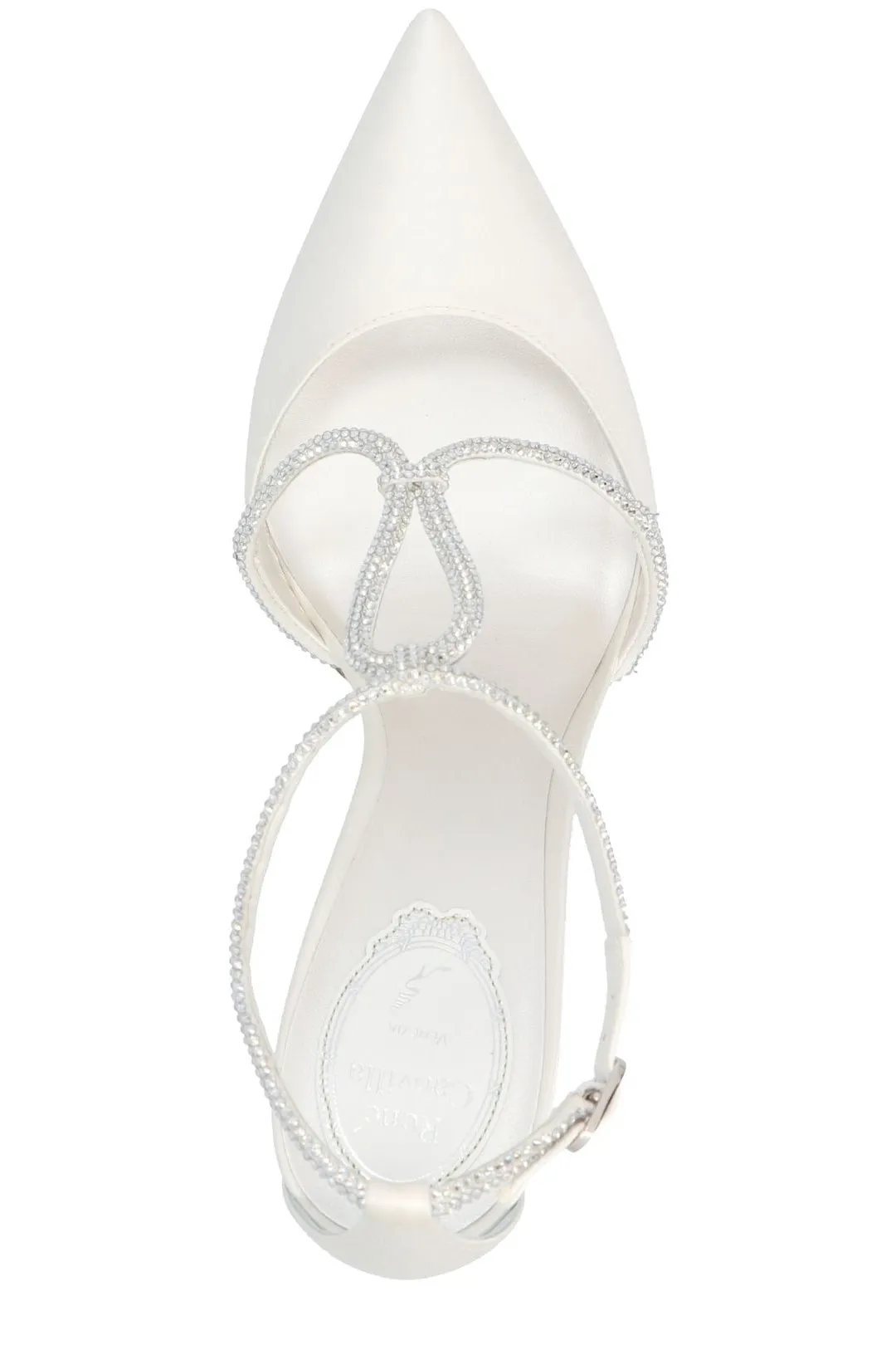 René Caovilla Pointed Toe Satin Pumps