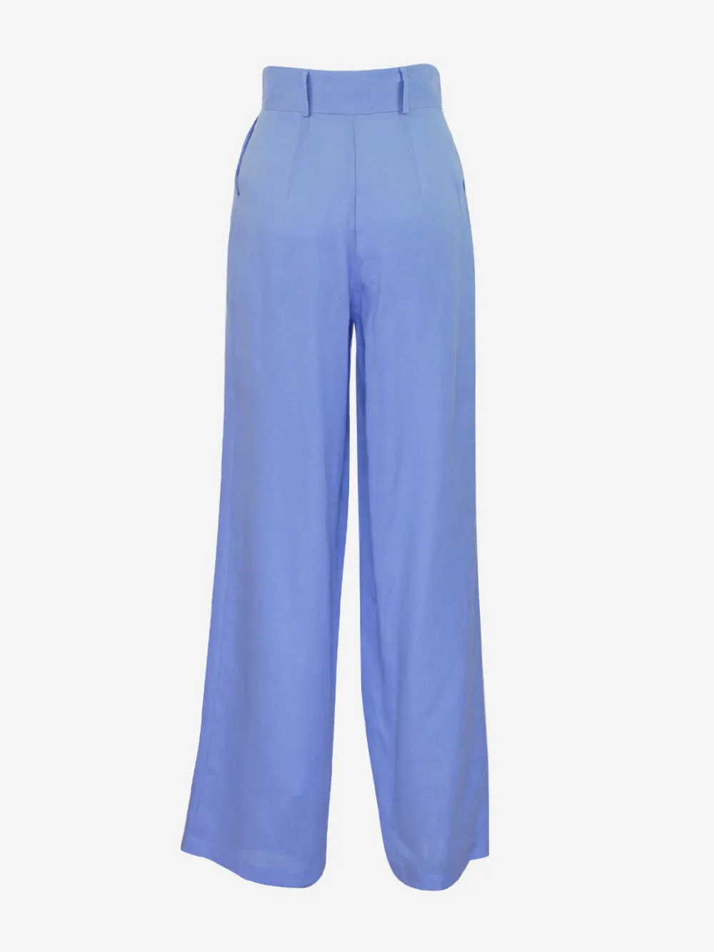 Simona corsellini - Pantalone palazzo in lino a vita alta