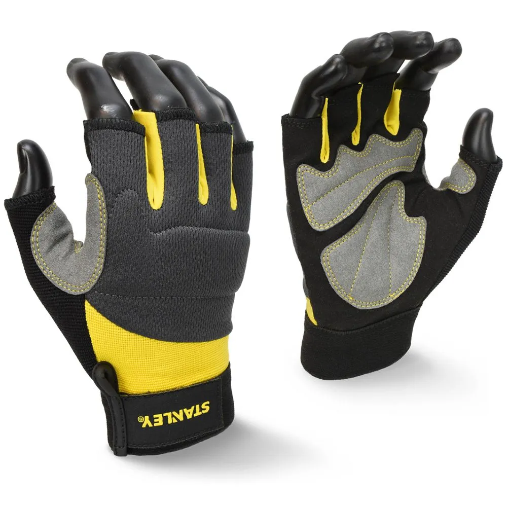 Stanley Mens Fingerless Performance Dexterity Work Gloves