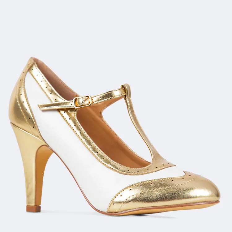 Strap Round Toe Retro Oxford Pumps