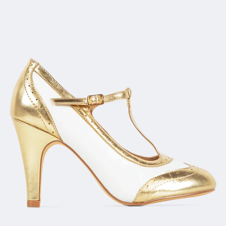 Strap Round Toe Retro Oxford Pumps