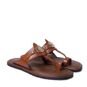 Tan Kolhapuri Slipper