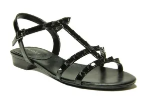 The Pyramid Stud Sandal in Black