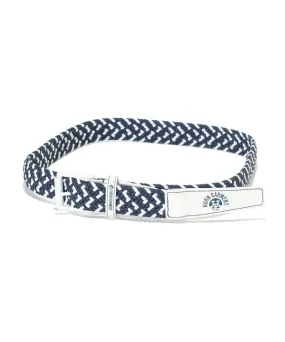 Unisex Drawl Braided Belt Navy