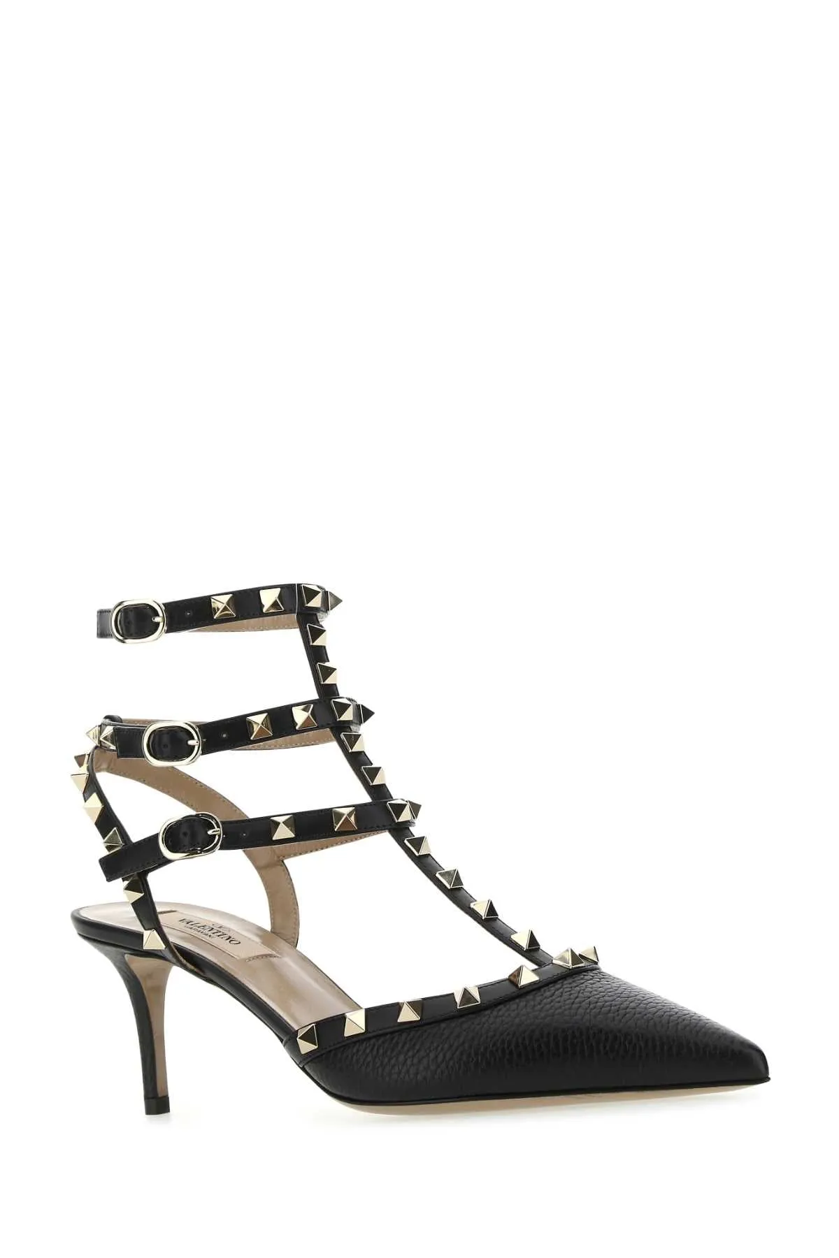 Valentino Garavani Black Leather Rockstud Pumps