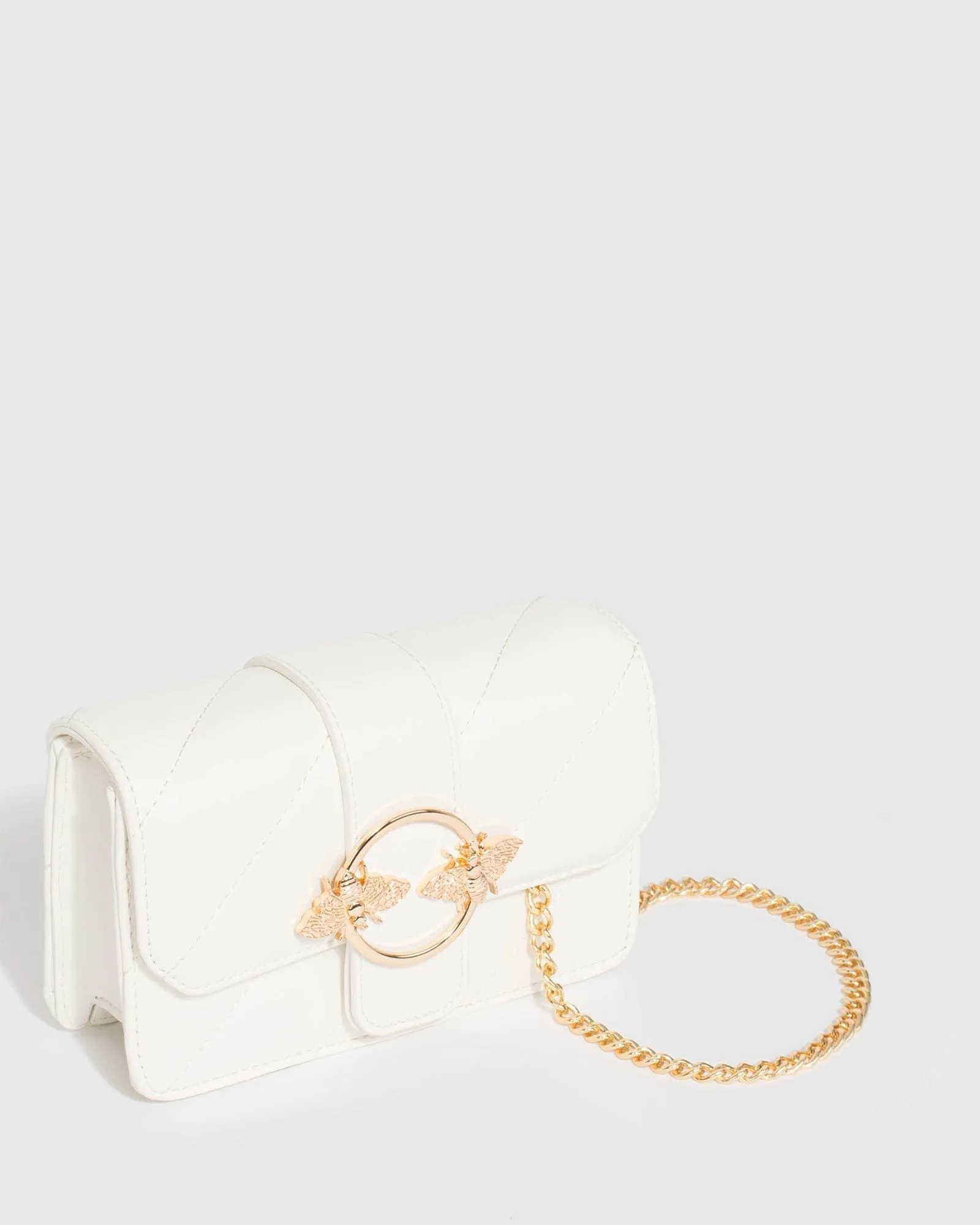 White Avril Quilt Crossbody Bag