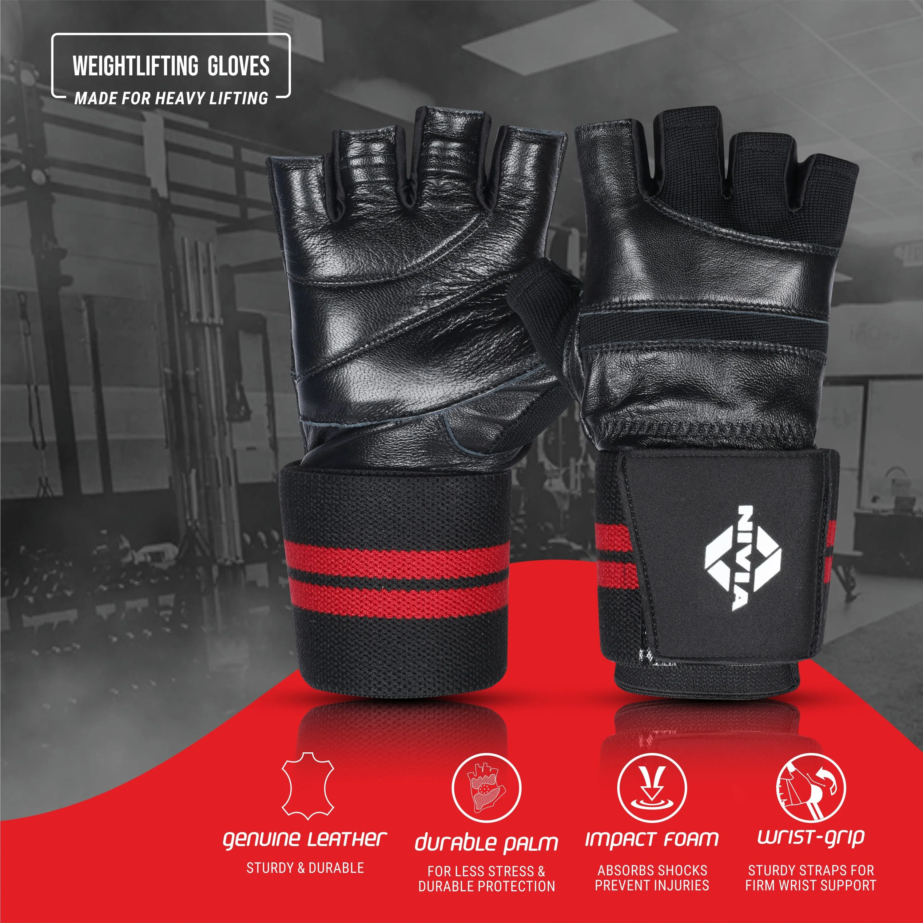 Wrist Lock Weightliftng Gloves